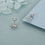 Sterling Silver Opal Flower Stud Earrings 18 G Screw Back With Ball Backs, thumbnail 3 of 10
