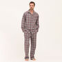 Men's Brushed Cotton Red And Grey Tartan Pyjamas, thumbnail 1 of 3