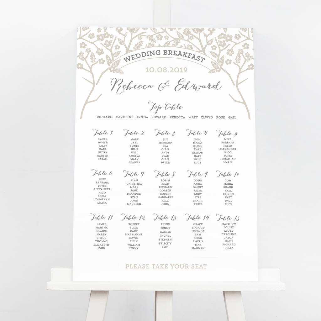 Enchanted Forest Wedding Table Plan, 1 of 4