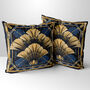 Deco Elegance In Blue Art Deco Cushions Design Three, thumbnail 1 of 8