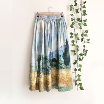 Van Gogh Printed Cotton Midi Skirt, Art Print Skirt, 2 of 6