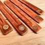 Wooden Incense Stick Holder Brass Design Ash Catcher, thumbnail 11 of 12
