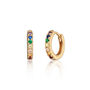 Huggie Hoop Earrings With Rainbow Stones, thumbnail 6 of 8