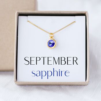 September Birthstone Sapphire Crystal Necklace, Birthday Gift For Her, 11 of 12