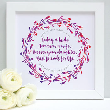 Personalised Mother Of The Bride Framed Print, 3 of 10