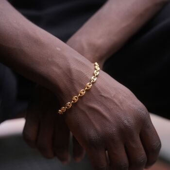 Gold Mariner Link Anchor Chain Bracelet For Men, 6 of 12