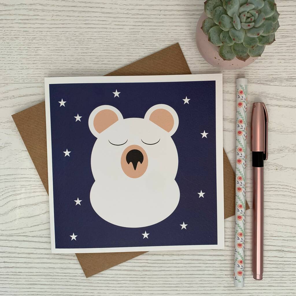 Sleepy Polar Bear Greeting Card