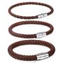 Braided Leather Plaited Bracelet In Black Or Brown, thumbnail 3 of 7