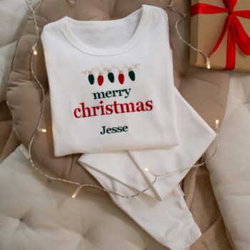 Personalised Merry Christmas Christmas Pyjamas, 3 of 4
