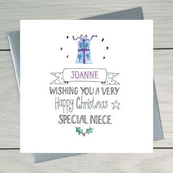 Present Personalised Christmas Card, 2 of 3