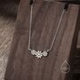 Sterling Silver Daisy Flower Trio Pendant Necklace, thumbnail 1 of 10