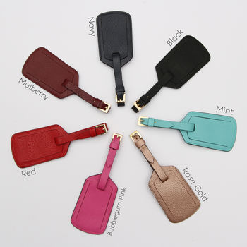 Luxury Leather Matching Couples Luggage Tags, 2 of 5