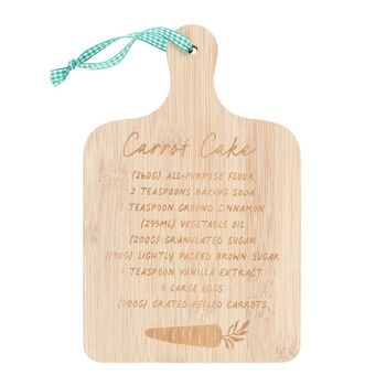 Carrot Cake Recipe Bamboo Serving Board, 2 of 3