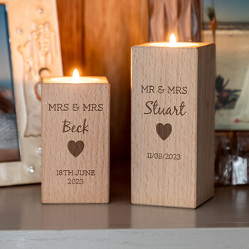 Personalised Wedding Date Candle Holder Gift, 2 of 6