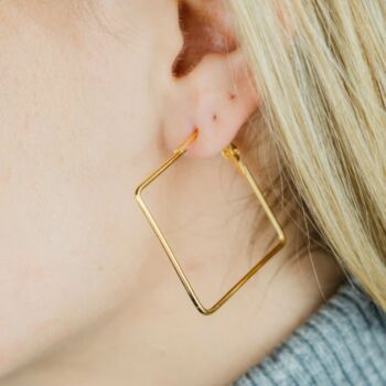 Black Small This Dainty Square Hoop Earrings, 4 of 6