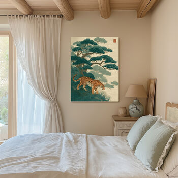 Japanese Tiger Landscape Art Print, 3 of 4