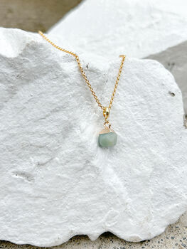 Amazonite Nugget Necklace Real 18k Gold Plated, 6 of 7