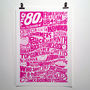 The Eighties 1980’s Decade Typography Print, thumbnail 5 of 10