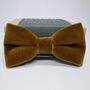 Velvet Bow Tie In Ochre, thumbnail 1 of 2