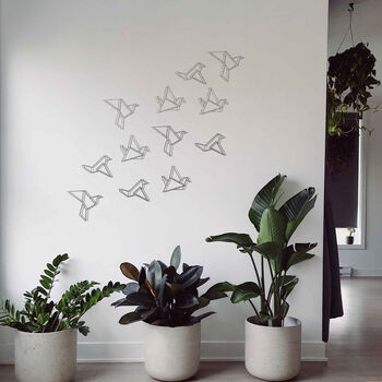 Origami Flock Of Birds Geometric Wooden Wall Art Set, 7 of 12