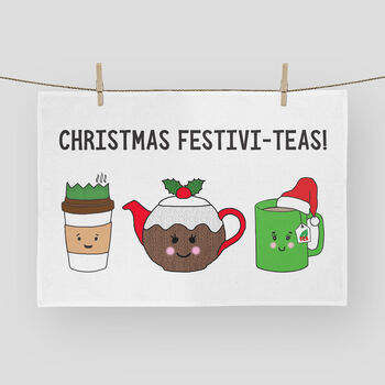 'Festiviteas' Christmas Tea Towel, 2 of 4