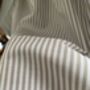 Hook And Loop Sink Skirt, Putty And Beige Bespoke Stripy Cabinet Curtain, thumbnail 4 of 6