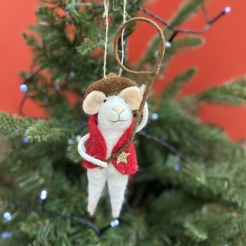 Personalised Cowboy Sheriff Mouse Felt Decoration, 3 of 4