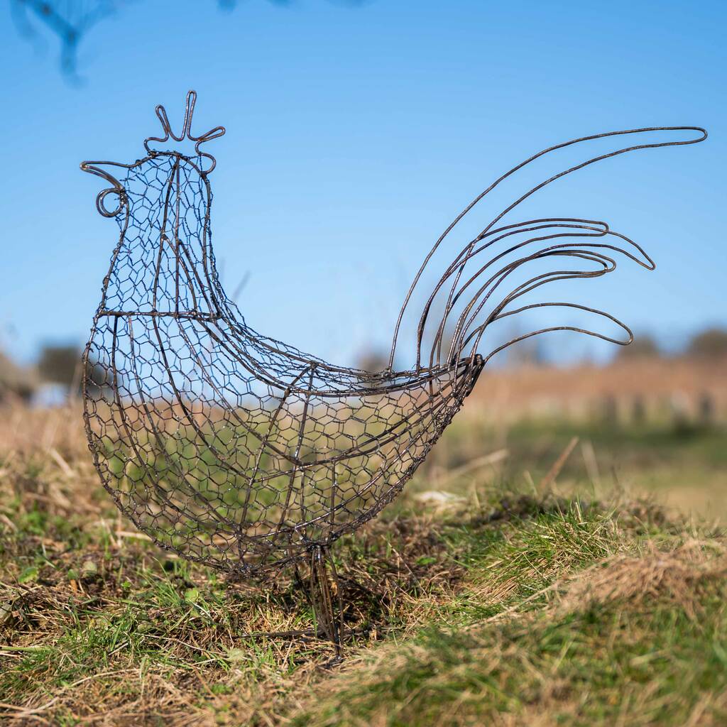 Recycled Metal Chicken Wire Cockerel By ChiAfrica