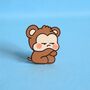 Grumpy Monkey Enamel Pin | Cute Pin Badges, thumbnail 5 of 6