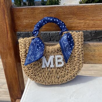 Personalised Bandana Wicker Basket Bag, 4 of 5