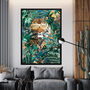 Tiger And Gold Jungle With Sunglasses Wall Art Print, thumbnail 1 of 7