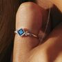 Divinity Princess Blue Topaz Ring Silver Or Gold Plated, thumbnail 2 of 11