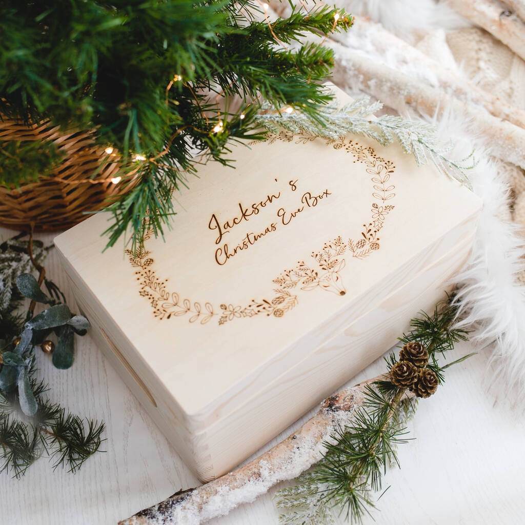 Personalised Christmas Eve Box With Festive Reindeer, 1 of 3