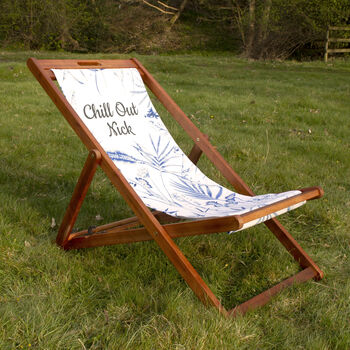 Personalised Tropical Beach Deckchair For Men, 5 of 9