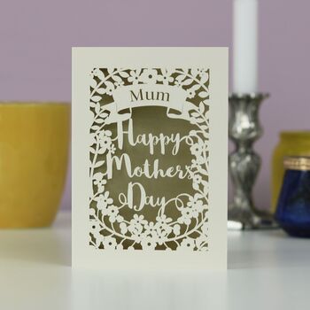 Personalised Papercut Happy Mother's Day Card, 8 of 10