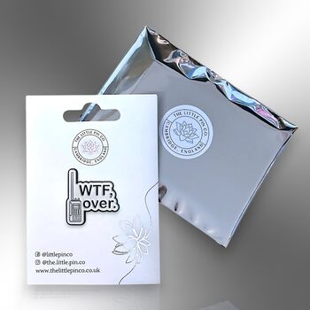 Wtf Over Walkie Talkie Funny Enamel Lapel Pin Gift, 4 of 8