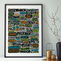 South West London Typographic Print, thumbnail 1 of 3