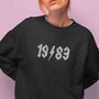 Personalised Year Of Birth Rock Birthday Sweatshirt, thumbnail 2 of 3