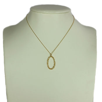 Oval Textured Gold Pendant, 3 of 4