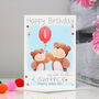 Personalised Bear Sibling Birthday Card, thumbnail 6 of 9