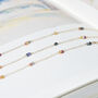 Multicolour Sapphire Dainty Chain Necklace, thumbnail 5 of 12