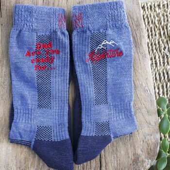 Personalised Men's Merino Wool Walking Hiking Socks, 8 of 9