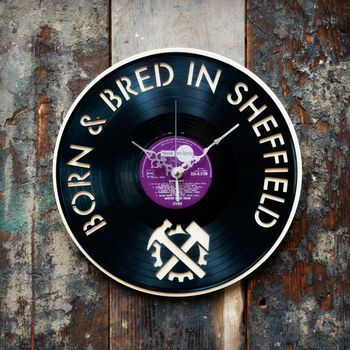 'Born And Bred In Sheffield' Record Style Clock, 3 of 3