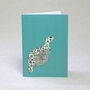 Red Grouse Bird Turquoise Card, thumbnail 1 of 2