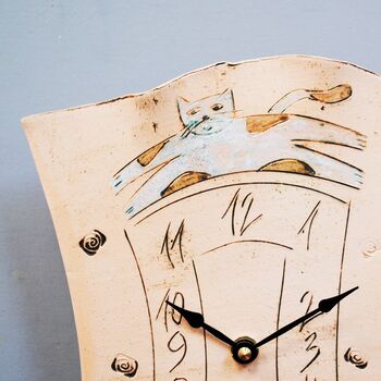 Cat Pendulum Handmade Wall Clock, 4 of 8