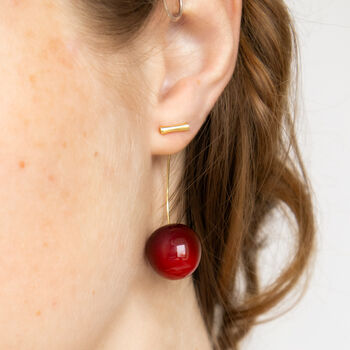 Cherry Long Drop Earrings, 2 of 4