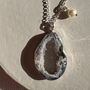 Lustrous Harmony: Agate Pearl Sterling Silver Necklace, thumbnail 2 of 3