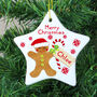 Personalised Gingerbread Man Ceramic Star Decoration, thumbnail 1 of 2