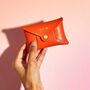 Personalised Orange Leather Card + Coin Purse, thumbnail 1 of 5