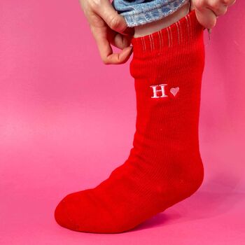 Personalised Heart Initial Slipper Socks, 2 of 4